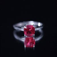 Solitaire 2 Carat Cushion Cut Lab Grown Ruby Engagement Ring