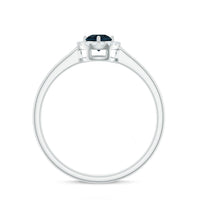0.6 Carat London Blue Topaz Promise Ring with Diamond Halo