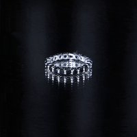 Certified Round Black Spinel Eternity Wedding Band