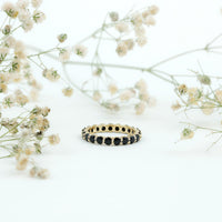 Certified Round Black Spinel Eternity Wedding Band