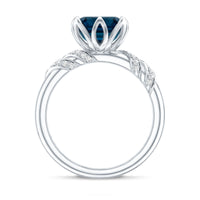 8mm Asscher Cut London Blue Topaz Designer Solitaire Engagement Ring