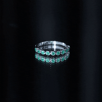 Natural Emerald Half Eternity Ring in Bezel Set