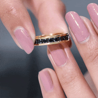 Round Cut Black Onyx Eternity Band in Channel Setting