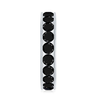 Round Cut Black Onyx Eternity Band in Channel Setting