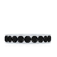 Round Cut Black Onyx Eternity Band in Channel Setting