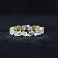 Pear Cut Moonstone Eternity Band Ring