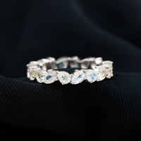 Pear Cut Moonstone Eternity Band Ring