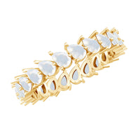 Pear Cut Moonstone Eternity Band Ring