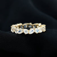 Pear Cut Moonstone Eternity Band Ring