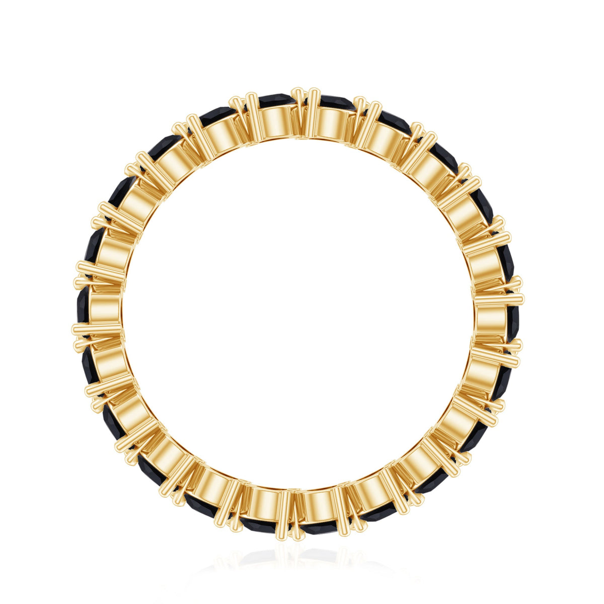 Genuine Pear Shaped Black Onyx Stackable Wedding Band