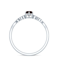 Nature Inspired Garnet Diamond Promise Ring