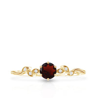Nature Inspired Garnet Diamond Promise Ring