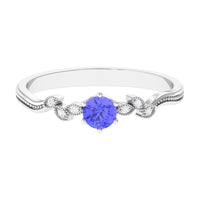 Real Tanzanite and Diamond Promise Ring