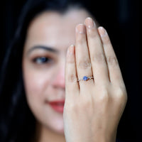 Real Tanzanite and Diamond Promise Ring