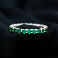 Certified Lab Created Emerald Full Eternity Band Ring