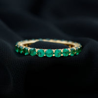 Certified Lab Created Emerald Full Eternity Band Ring