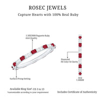 Genuine Baguette Ruby Diamond Eternity Ring for Women