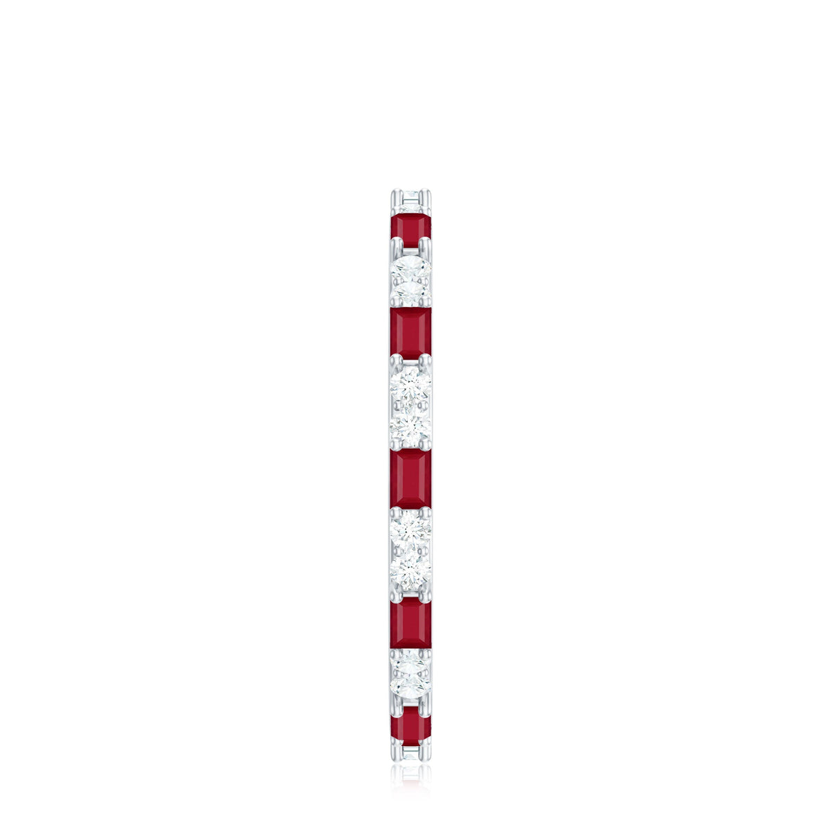 Genuine Baguette Ruby Diamond Eternity Ring for Women