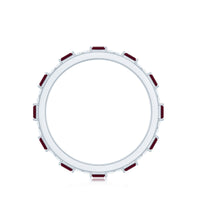 Genuine Baguette Ruby Diamond Eternity Ring for Women