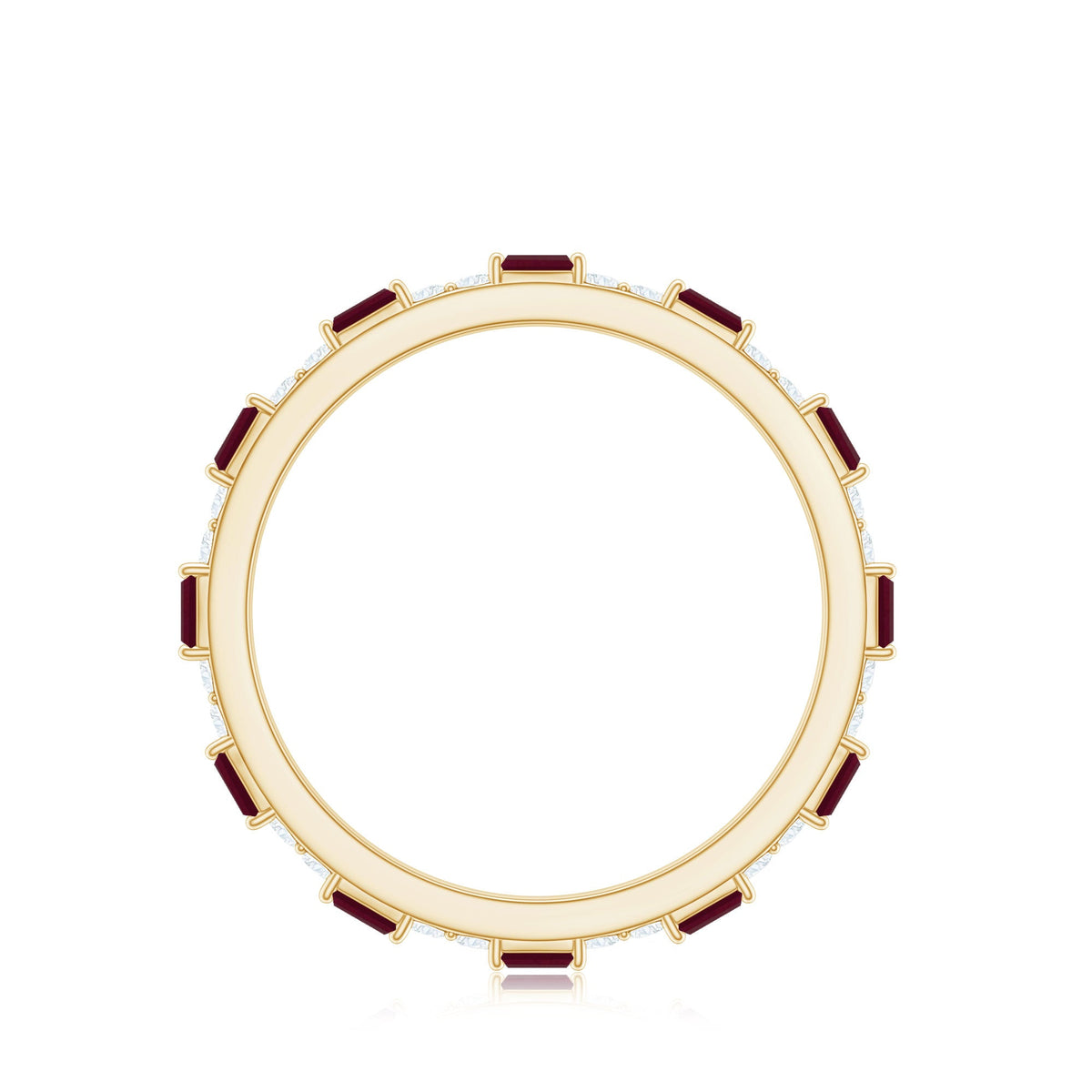 Genuine Baguette Ruby Diamond Eternity Ring for Women