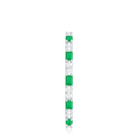 Natural Baguette Emerald Diamond Eternity Ring in East West Style