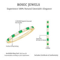 Natural Baguette Emerald Diamond Eternity Ring in East West Style