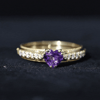 Vintage Style 2 Carat Amethyst Heart Engagement Ring with Diamond