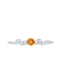 Nature Inspired Citrine Promise Ring with Diamond
