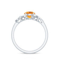 Certified Real 7mm Citrine Engagement Ring with Moissanite