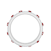 Classic Lab Created Ruby and Moissanite Eternity Wedding Band