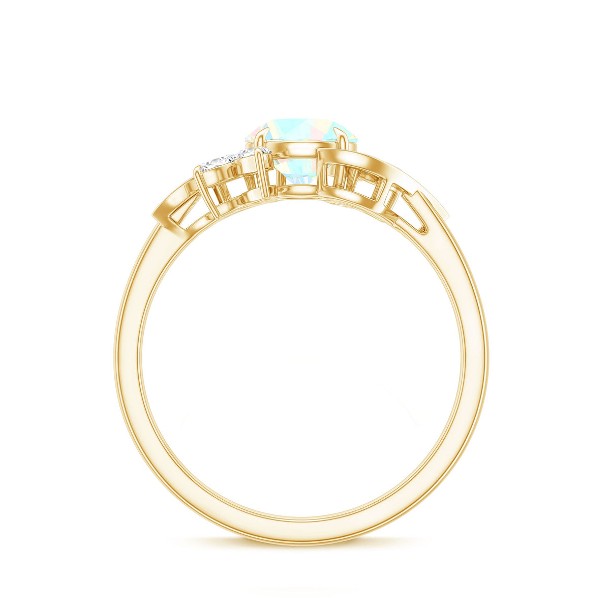 Ethiopian opal and diamond engagement ring featuring nature-inspired design by Rosec Jewels, showcasing a sparkling gemstone setting.
