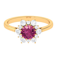 2 CT Pink Tourmaline and Diamond Halo Engagement Ring
