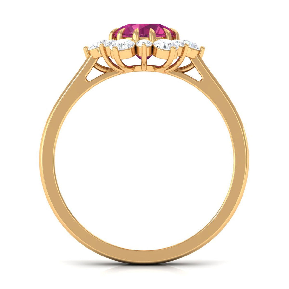 2 CT Pink Tourmaline and Diamond Halo Engagement Ring