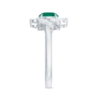 Nature Inspired Lab Grown Emerald Engagement Ring with Diamond