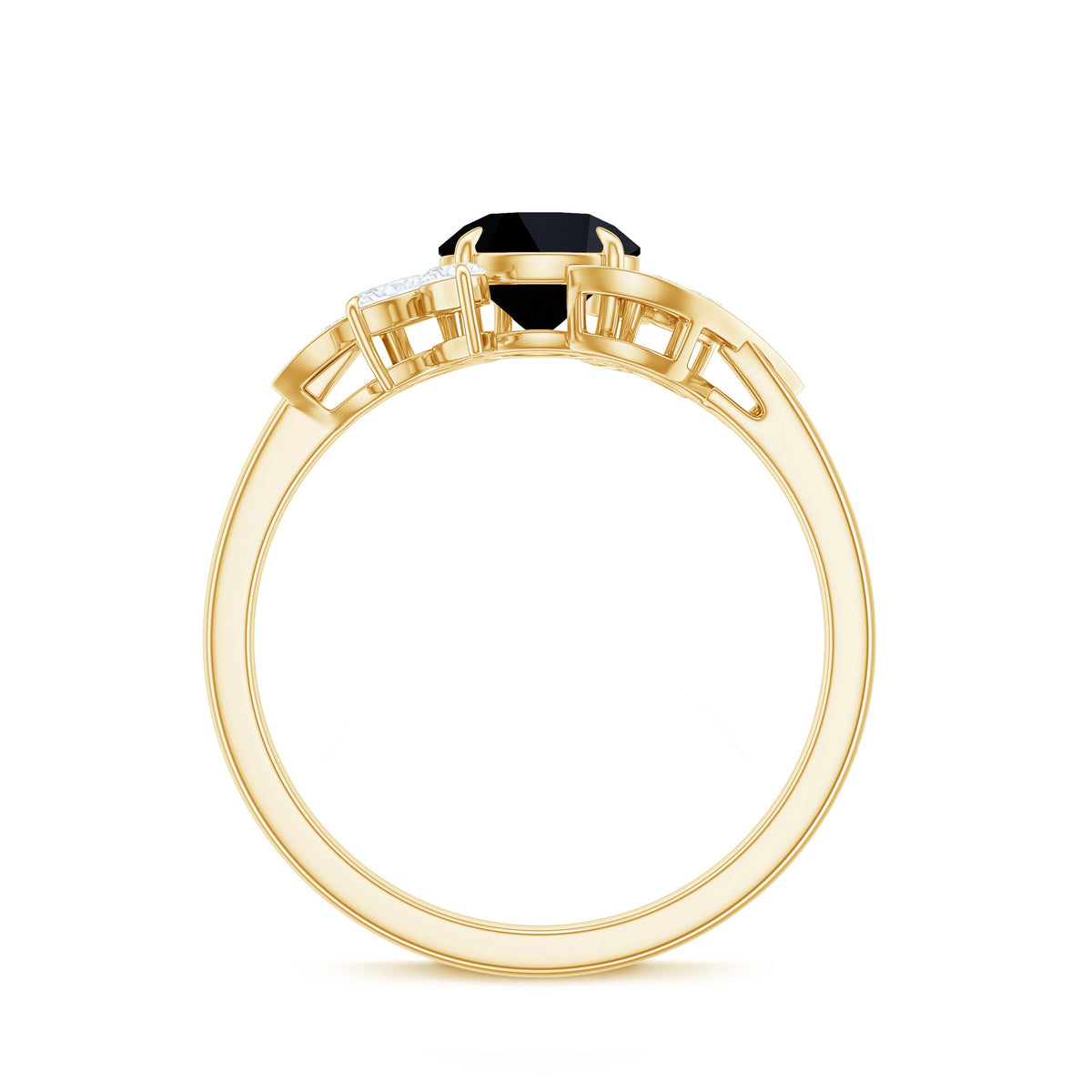 Nature Inspired 2 Carat Lab Grown Black and White Diamond Engagement Ring for Women