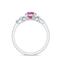 1.2 Carat Pink Tourmaline Flower Engagement Ring with Diamond