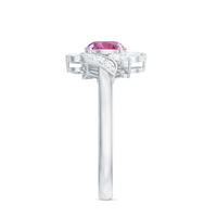 1.2 Carat Pink Tourmaline Flower Engagement Ring with Diamond