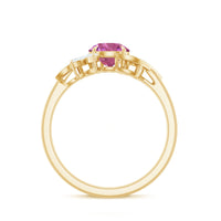 1.2 Carat Pink Tourmaline Flower Engagement Ring with Diamond