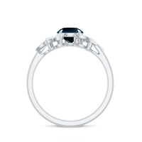 London Blue Topaz and Diamond Flower Engagement Ring