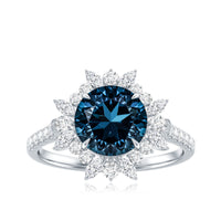 Certified London Blue Topaz and Diamond Statement Engagement Ring