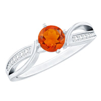 Orange Fire Opal Infinity Engagement Ring with Diamonds