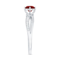 Solitaire Lab Created Ruby Infinity Engagement Ring with Diamonds