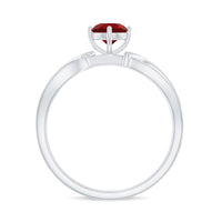 Solitaire Lab Created Ruby Infinity Engagement Ring with Diamonds