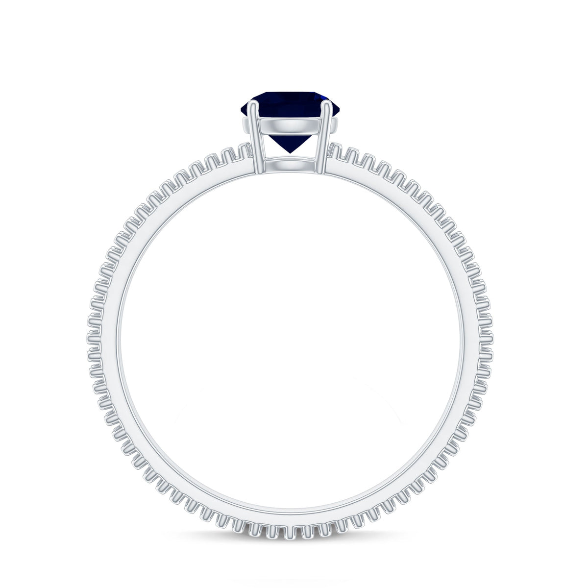 Certified 0.95 Carat Solitaire Blue Sapphire Birthstone Ring for Women