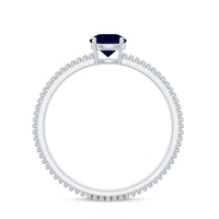 Certified 0.95 Carat Solitaire Blue Sapphire Birthstone Ring for Women