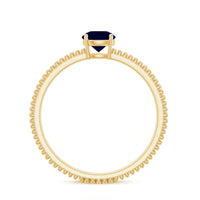 Certified 0.95 Carat Solitaire Blue Sapphire Birthstone Ring for Women