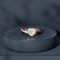 Natural 2 Carat Ethiopian Opal Heart Shaped Engagement Ring With Certificate