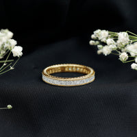 Channel Set Princess Cut Moissanite Eternity Band Ring