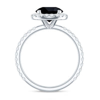 Certified 2 Carat Lab Grown Black and White Diamond Engagement Ring with Halo
