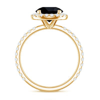 Certified 2 Carat Lab Grown Black and White Diamond Engagement Ring with Halo
